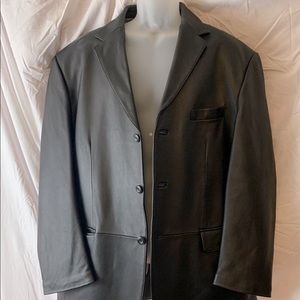 Men’s Large Lambskin Black Leather Jacket